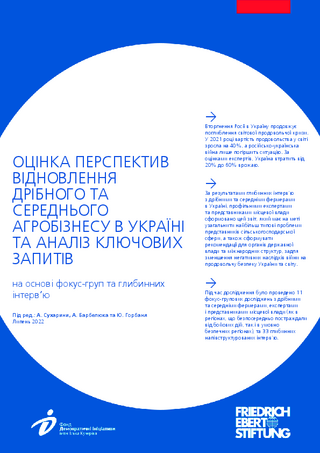 Ocinka perspektyv vidnovlennja dribnoho ta seredn'oho ahrobiznesu v Ukraïni ta analiz ključovych zapytiv